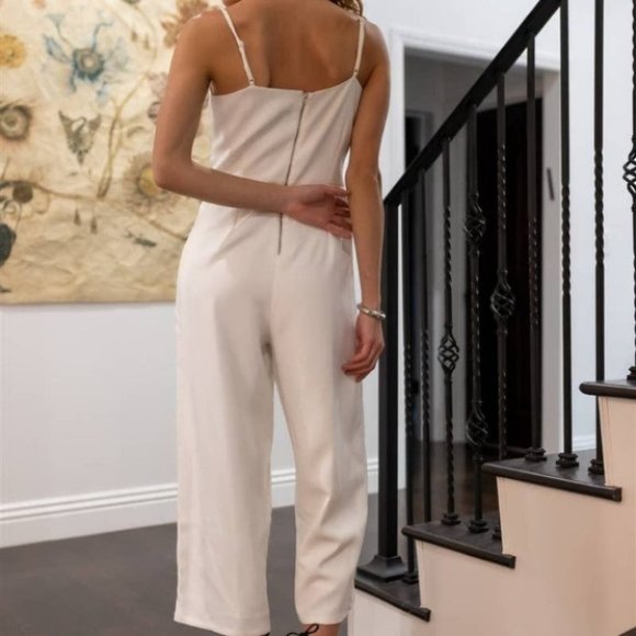 Lace Up Waist Square Neck Wide Leg Jumpsuit - Picture 2 of 4